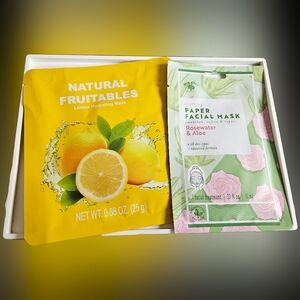 NWT NATURAL FRUITABLES MASK + PAPER FACIAL MASK DUO!